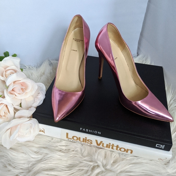 Alexander White Shoes - Alexander White Metallic Pink Pumps Size 40